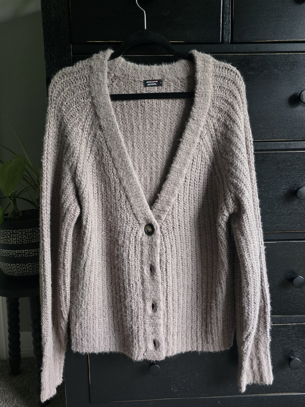 Ardene Curve Knit Cardigan - Light Rose/Mauve